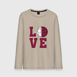 Лонгслив хлопковый мужской Love Qatar, цвет: миндальный