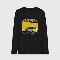 Лонгслив хлопковый мужской Lamborghini Urus - Italy, цвет: черный