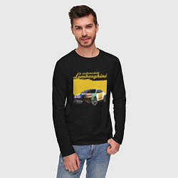 Лонгслив хлопковый мужской Lamborghini Urus - Italy, цвет: черный — фото 2