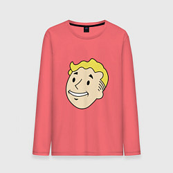 Лонгслив хлопковый мужской Vault boy head, цвет: коралловый