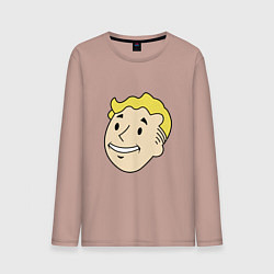 Лонгслив хлопковый мужской Vault boy head, цвет: пыльно-розовый