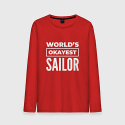 Лонгслив хлопковый мужской Worlds okayest sailor, цвет: красный