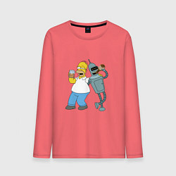 Мужской лонгслив Drunk Homer and Bender