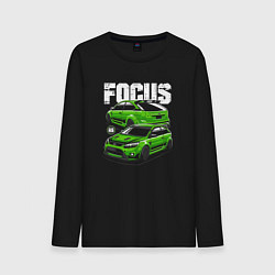 Лонгслив хлопковый мужской Ford Focus art, цвет: черный