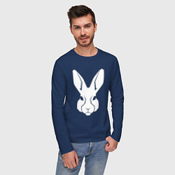 Лонгслив хлопковый мужской White rabbit head, цвет: тёмно-синий — фото 2