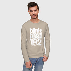 Лонгслив хлопковый мужской Stencil white logo, цвет: миндальный — фото 2