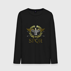 Лонгслив хлопковый мужской SPQR, цвет: черный