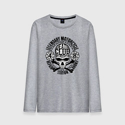 Лонгслив хлопковый мужской Череп с костями и цепи, цвет: меланж