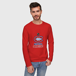 Лонгслив хлопковый мужской Монреаль Канадиенс - НХЛ, цвет: красный — фото 2