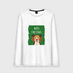 Лонгслив хлопковый мужской Woof christmas, цвет: белый
