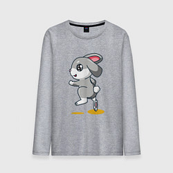 Лонгслив хлопковый мужской Няшка зайка, цвет: меланж