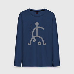 Лонгслив хлопковый мужской Мне нравится хоккей на английском, цвет: тёмно-синий