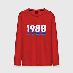 Лонгслив хлопковый мужской Made in 1988 vintage art, цвет: красный