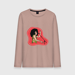 Лонгслив хлопковый мужской Певица, цвет: пыльно-розовый