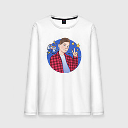 Лонгслив хлопковый мужской Игорь Геймер М, цвет: белый