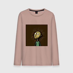 Лонгслив хлопковый мужской Взъерошенный человек, цвет: пыльно-розовый
