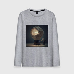 Лонгслив хлопковый мужской Запертый свет, цвет: меланж