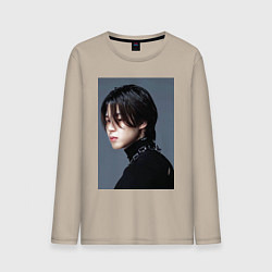 Лонгслив хлопковый мужской Dark side Jimin, цвет: миндальный