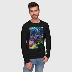 Лонгслив хлопковый мужской Пиксель мод, цвет: черный — фото 2