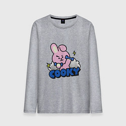 Лонгслив хлопковый мужской Cooky BT21 Jungkook, цвет: меланж