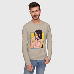 Лонгслив хлопковый мужской Нико Робин - One Piece, цвет: миндальный — фото 2
