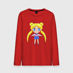 Лонгслив хлопковый мужской Sailor moon chibi, цвет: красный