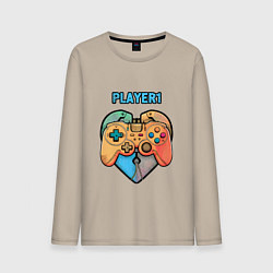 Лонгслив хлопковый мужской Player 1, цвет: миндальный