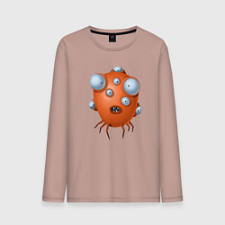Лонгслив хлопковый мужской Рыба - мутант, цвет: пыльно-розовый