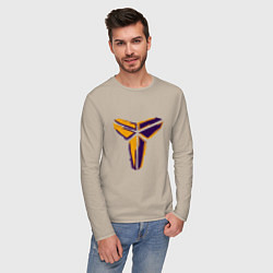 Лонгслив хлопковый мужской Kobe logo, цвет: миндальный — фото 2