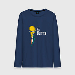 Лонгслив хлопковый мужской Мистер Бёрнс, цвет: тёмно-синий