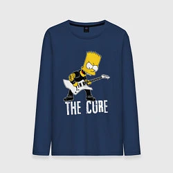 Лонгслив хлопковый мужской The Cure Барт Симпсон рокер, цвет: тёмно-синий