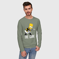 Лонгслив хлопковый мужской The Cure Барт Симпсон рокер, цвет: авокадо — фото 2