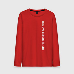 Лонгслив хлопковый мужской Remove before flight, цвет: красный