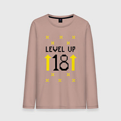 Лонгслив хлопковый мужской Level up 18 со стрелочками, цвет: пыльно-розовый
