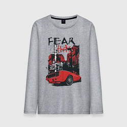 Лонгслив хлопковый мужской Fear this, цвет: меланж