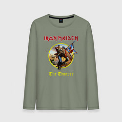 Лонгслив хлопковый мужской The trooper Iron Maiden, цвет: авокадо