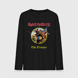 Лонгслив хлопковый мужской The trooper Iron Maiden, цвет: черный
