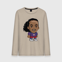 Лонгслив хлопковый мужской Ronaldinho Barcelona, цвет: миндальный