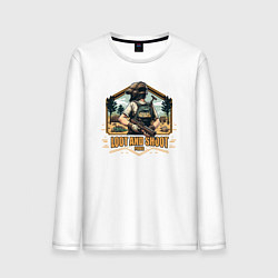 Лонгслив хлопковый мужской PUBG - лутай и стреляй, цвет: белый