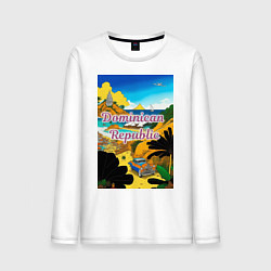 Лонгслив хлопковый мужской Доминиканская Республика, цвет: белый