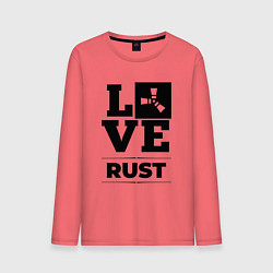 Лонгслив хлопковый мужской Rust love classic, цвет: коралловый