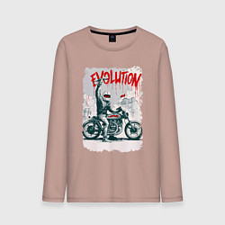 Лонгслив хлопковый мужской Evolution - motorcycle, цвет: пыльно-розовый