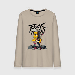 Лонгслив хлопковый мужской Simpsons Rock, цвет: миндальный