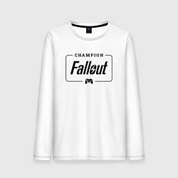 Лонгслив хлопковый мужской Fallout gaming champion: рамка с лого и джойстиком, цвет: белый