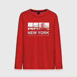 Лонгслив хлопковый мужской Нью-Йорк Сити, цвет: красный