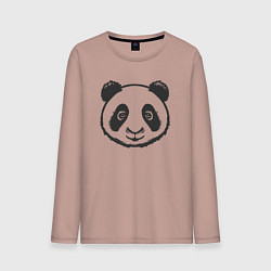 Лонгслив хлопковый мужской Панда аниме, цвет: пыльно-розовый