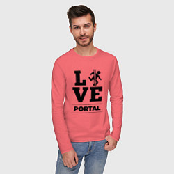 Лонгслив хлопковый мужской Portal love classic, цвет: коралловый — фото 2