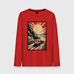 Лонгслив хлопковый мужской Формула 50x: Болид, цвет: красный