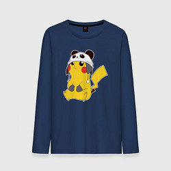 Лонгслив хлопковый мужской Pika panda, цвет: тёмно-синий
