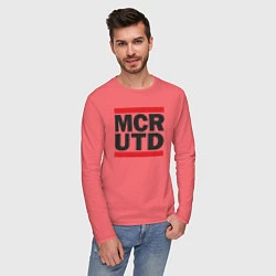 Лонгслив хлопковый мужской Run Manchester United, цвет: коралловый — фото 2